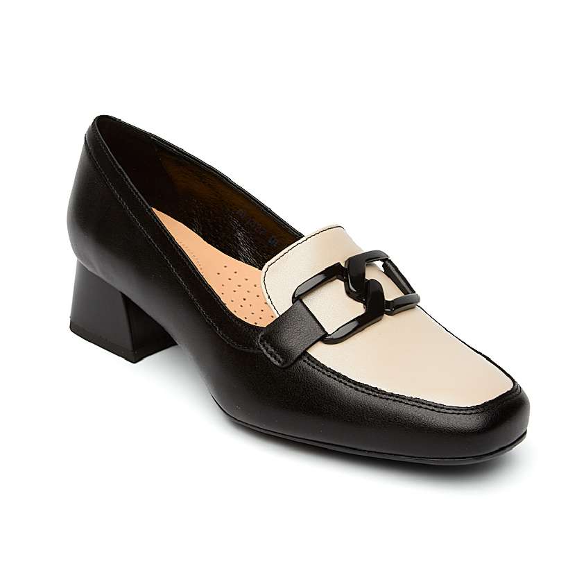 1377V-czarny-almus-18353 Туфли жен.кожа-кожа черный-бежевый